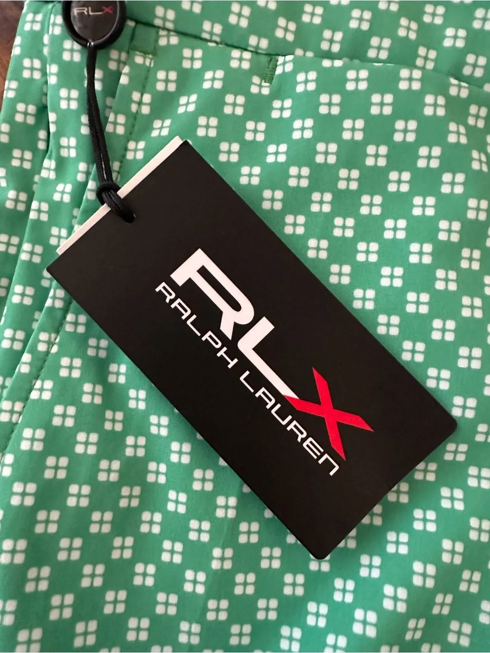 Ralph Lauren RLX Men's Green Micro-Pattern Tailores fit Golf Shorts 34‎ NWT